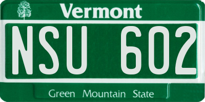 VT license plate NSU602