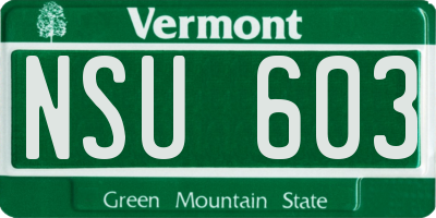 VT license plate NSU603