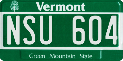 VT license plate NSU604