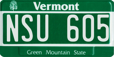 VT license plate NSU605