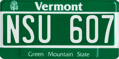 VT license plate NSU607