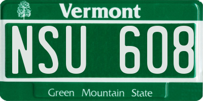 VT license plate NSU608
