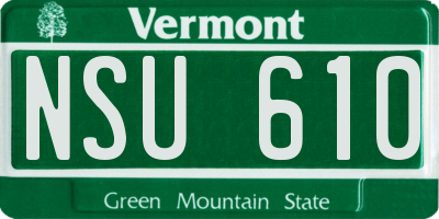 VT license plate NSU610