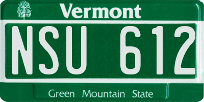 VT license plate NSU612