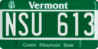 VT license plate NSU613