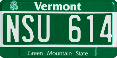 VT license plate NSU614