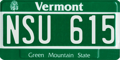 VT license plate NSU615