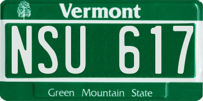 VT license plate NSU617