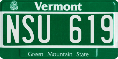 VT license plate NSU619