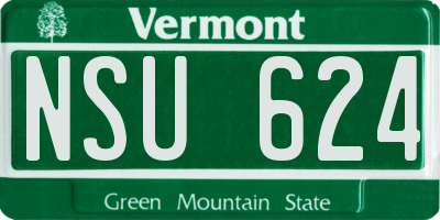 VT license plate NSU624
