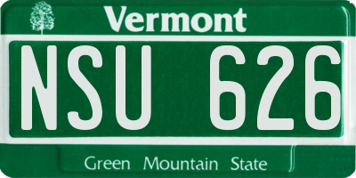 VT license plate NSU626
