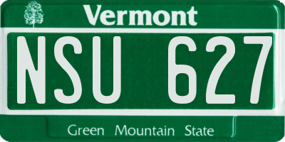 VT license plate NSU627