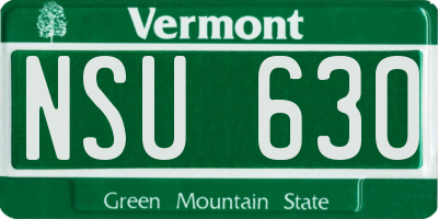VT license plate NSU630