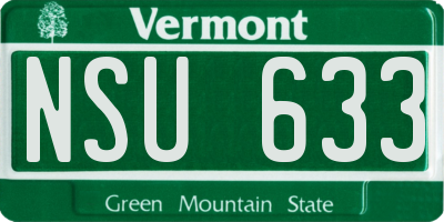 VT license plate NSU633