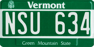 VT license plate NSU634