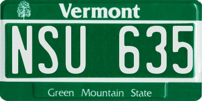 VT license plate NSU635