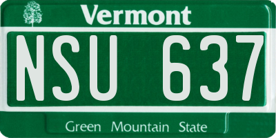 VT license plate NSU637