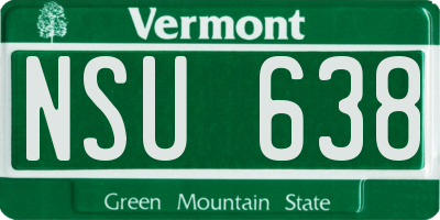 VT license plate NSU638