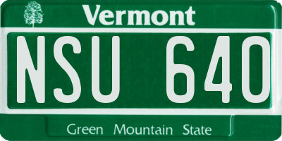 VT license plate NSU640