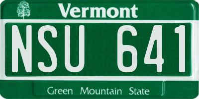 VT license plate NSU641