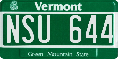 VT license plate NSU644