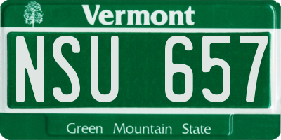VT license plate NSU657