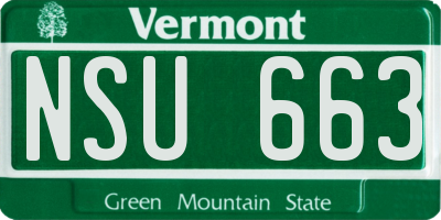 VT license plate NSU663