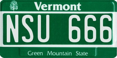 VT license plate NSU666