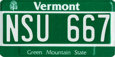 VT license plate NSU667