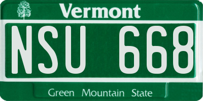 VT license plate NSU668