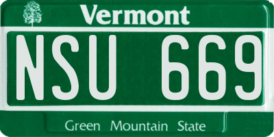 VT license plate NSU669