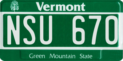 VT license plate NSU670