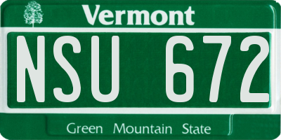 VT license plate NSU672