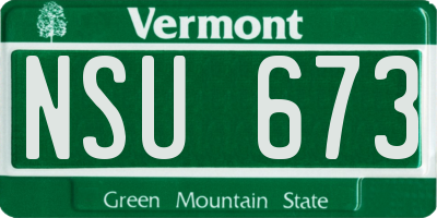 VT license plate NSU673