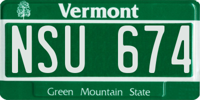 VT license plate NSU674