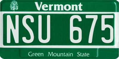 VT license plate NSU675