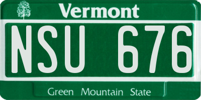 VT license plate NSU676