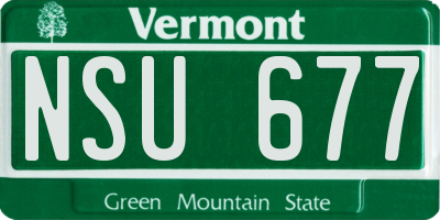 VT license plate NSU677