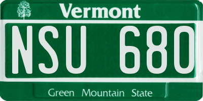 VT license plate NSU680