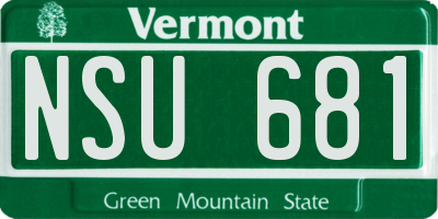 VT license plate NSU681