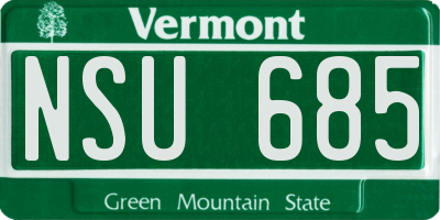 VT license plate NSU685