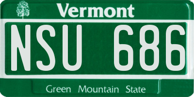 VT license plate NSU686