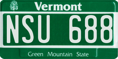 VT license plate NSU688