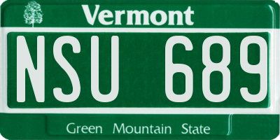 VT license plate NSU689