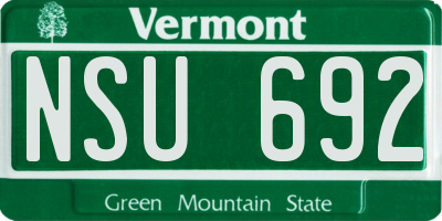 VT license plate NSU692