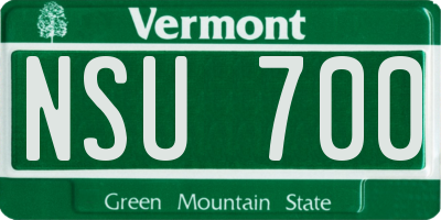 VT license plate NSU700