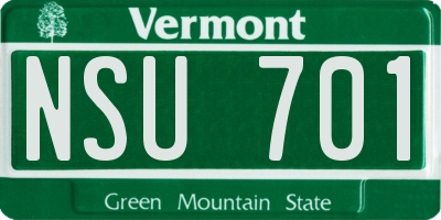 VT license plate NSU701