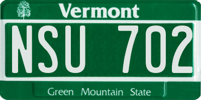 VT license plate NSU702
