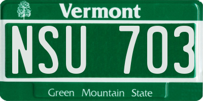 VT license plate NSU703