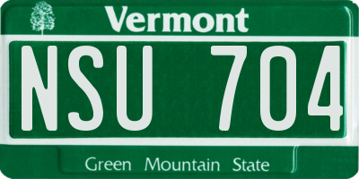 VT license plate NSU704
